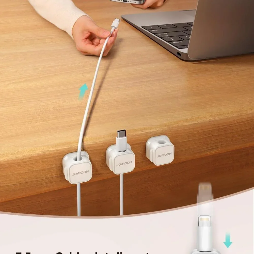 Magnetic Cable Clips 6 Pack Cord Holder Organizer Adhesive Wire Management Desk
